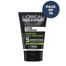 Image of L'Oreal Paris Men Face Wash Pure Charcoal and Salicylic acid, 100ml - Pack of 10