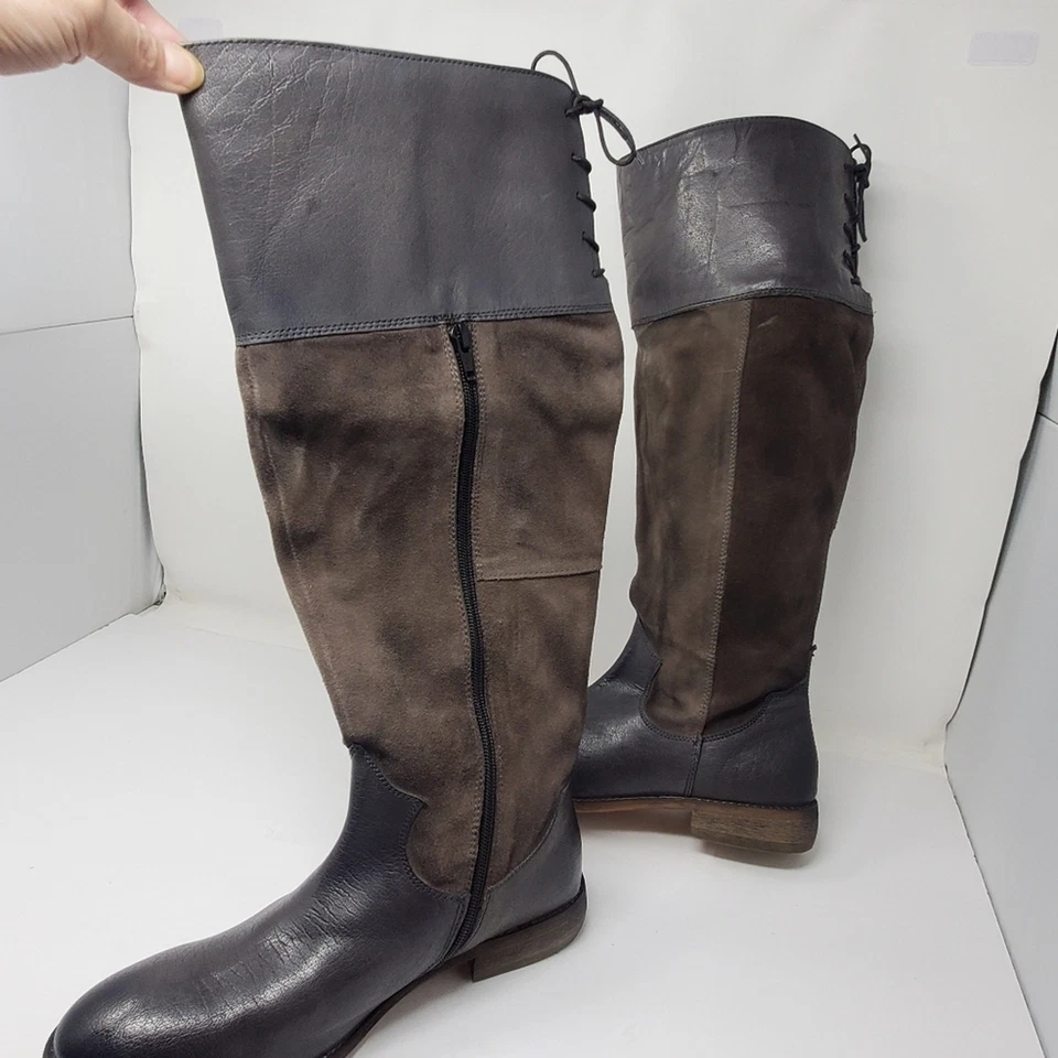 Botas de couro BEDSTU ROAN Natty camurça couro acima do joelho tamanho 9.5 - Imagem 3 de 4