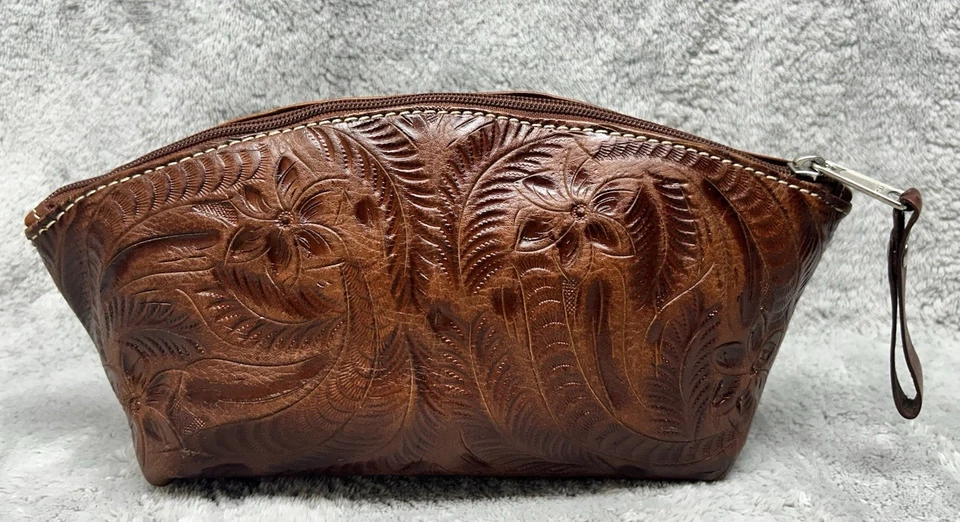 Bolso de muñeca American West Tooled de cuero cosmético Star Concho | Vendedor de EE. UU. Foto 2 de 4