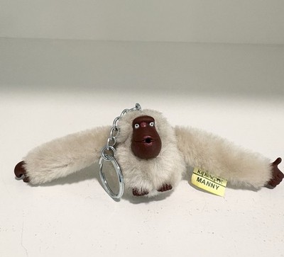 Kipling Tan Plush Monkey Gorilla Keychain Key Clip FOB Bag Purse Charm MANNY