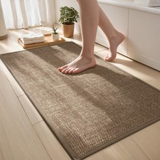 Ultra Thin Bathroom Rug Non Slip Bath Mat 17x32 Inch Quick Dry Shower Camel