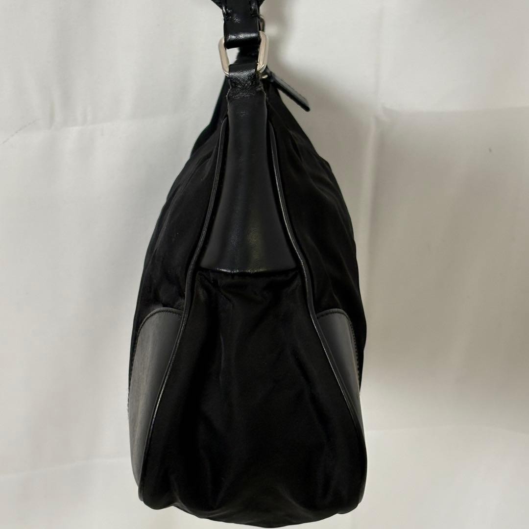 PRADA Nylon Leather Combination One Shoulder Bag Black thumbnail 12