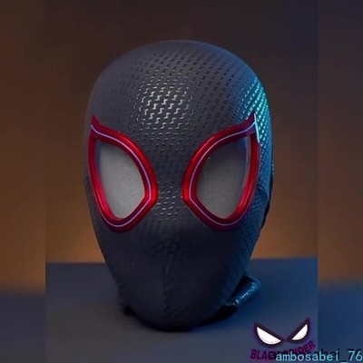 Spiderman Miles AUTO Light-up Eyes Mask US Spot Ring Remote Control Wink Gifts