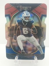 2022 Panini Select Red and Blue Prizm Die Cut 86 Donovan Wilson Dallas Cowboys