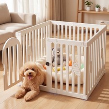 Dog Play Pen Indoors, 8-Panel Puppy Playpen with Door, 25.6" Tall Plastic Dog...