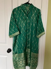 Beautiful Jamawar Green kurti Size L New