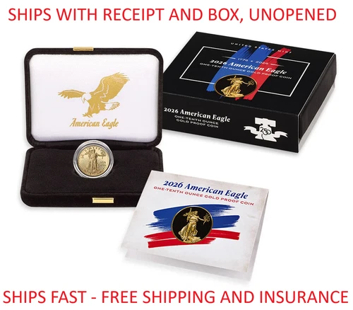 2026 W Gold American Eagle One-Tenth Ounce Proof Coin W/OGP - Presale