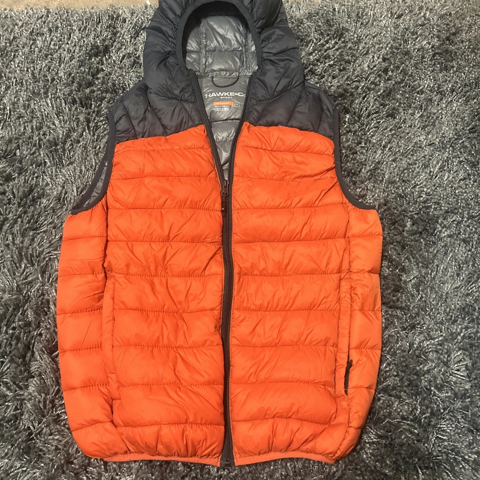 Hawke & Co. Sport Quilted Performance Puffer Vest Blue / Orange Size M - Image 2 of 4
