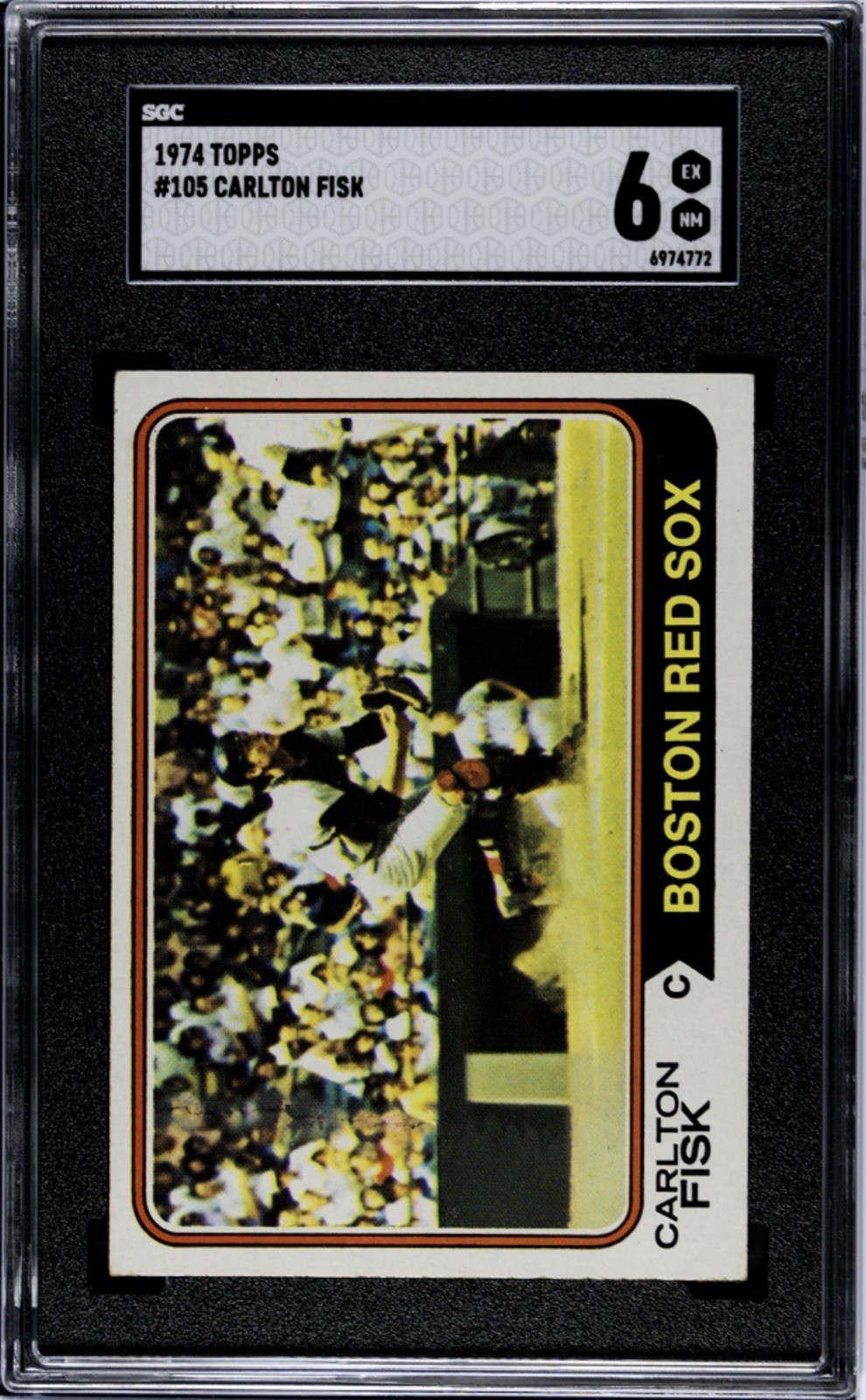 1974 Topps #105 Carlton Fisk SGC 6 EX/NM Boston Red Sox HOF
