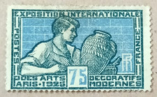 6A-Timbre France YT  214 neuf sans gomme année 1924 "expo paris"
