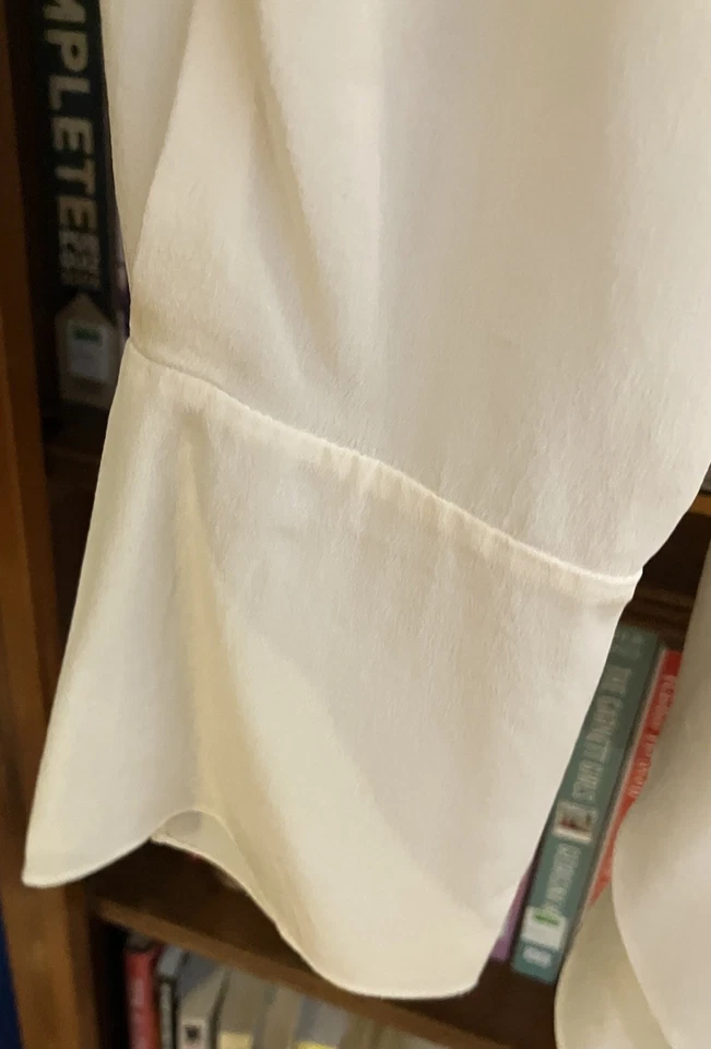 CHLOE CREAM 100% SILK TIE NECK PUSSY BOW BLOUSE SHIRT SIZE 42 - Image 4 of 4