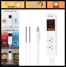 Digital Temperature Controller Dual Probe Thermostat for Reptiles, Heat Mat  Fa