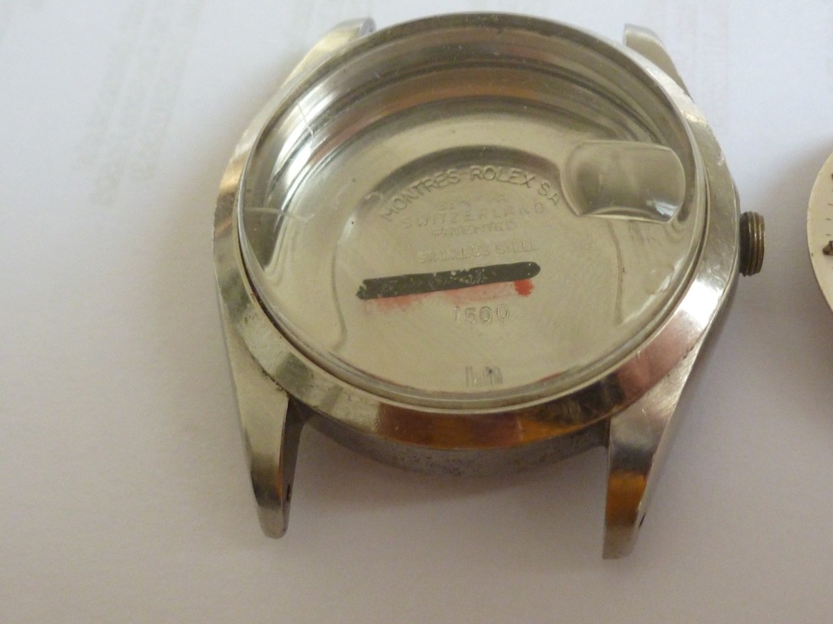 Genuine Rolex 1500 Date 1570 Case With Back Case & Plexi Crystal + 