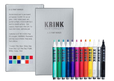 Krink K-42 12 Piece Paint Marker Set Gift set Vibrant and opaque colors