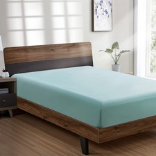 Spa Blue Twin XL Fitted Sheet Only Deep Pocket Brushed Microfiber Ultra Soft