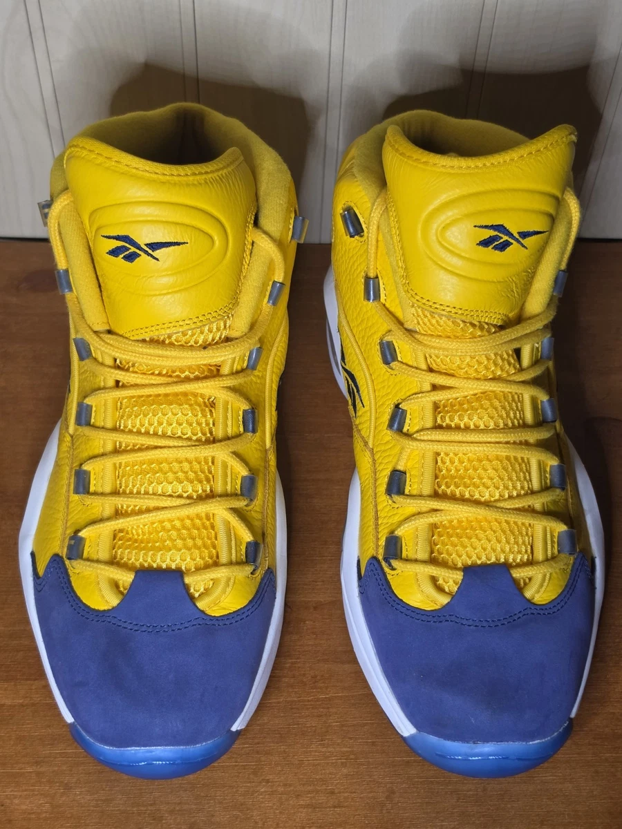 Reebok Question Mid Denim Blue Yellow Athletic Basketball Shoes Men’s 6.5 Mens Reebok Question Mid for Sale up to 90% Off: Poshmark main image 2