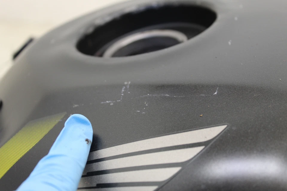 15 HONDA CBR 300R PRETO OEM TANQUE DE GASOLINA AMARELO CÉLULA DE COMBUSTÍVEL RESERVATÓRIO DE GASOLINA t45 - Imagem 3 de 4