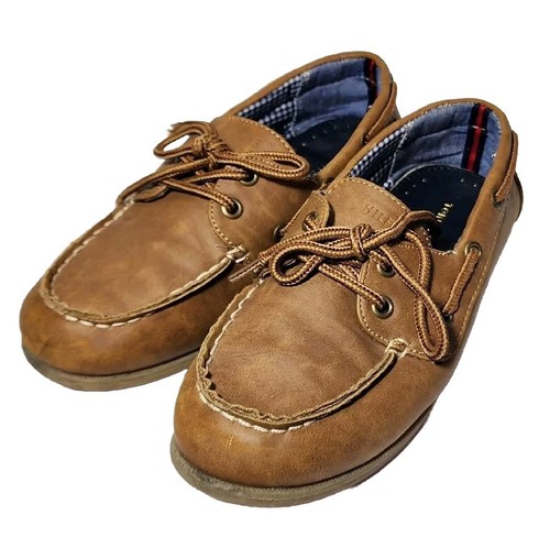 Tommy Hilfiger Boys Size 13 Douglas Barron Brown Boat Shoes Loafers Slip On - 第 1/14 張圖片