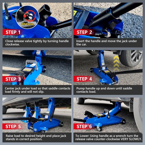 2 Ton (4000 lbs) Capacity, Low Profile Hydraulic Trolley Service/Floor Jack Comb - Picture 36 of 60