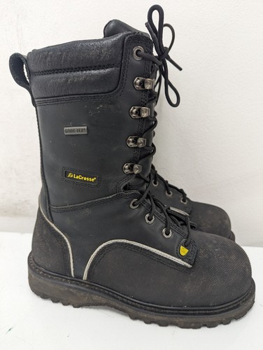 LACROSSE GORETEX BLACK LEATHER STEEL TOE CAP MINING BOOTS, UK7 US7.5 EU41, K602 - Picture 7 of 13