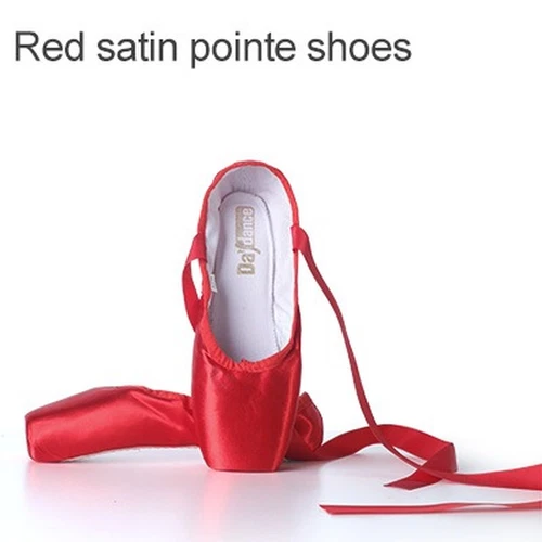 Professional Ballet Pointe Shoes Girls Women Ladies Satin Ballet Shoes + Ribbons - Picture 7 of 25