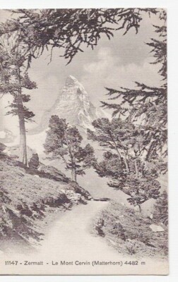 Old postcard AK Switzerland ZERMATT u. der MATTERHORN - Le Mont Cervin 4482 m.