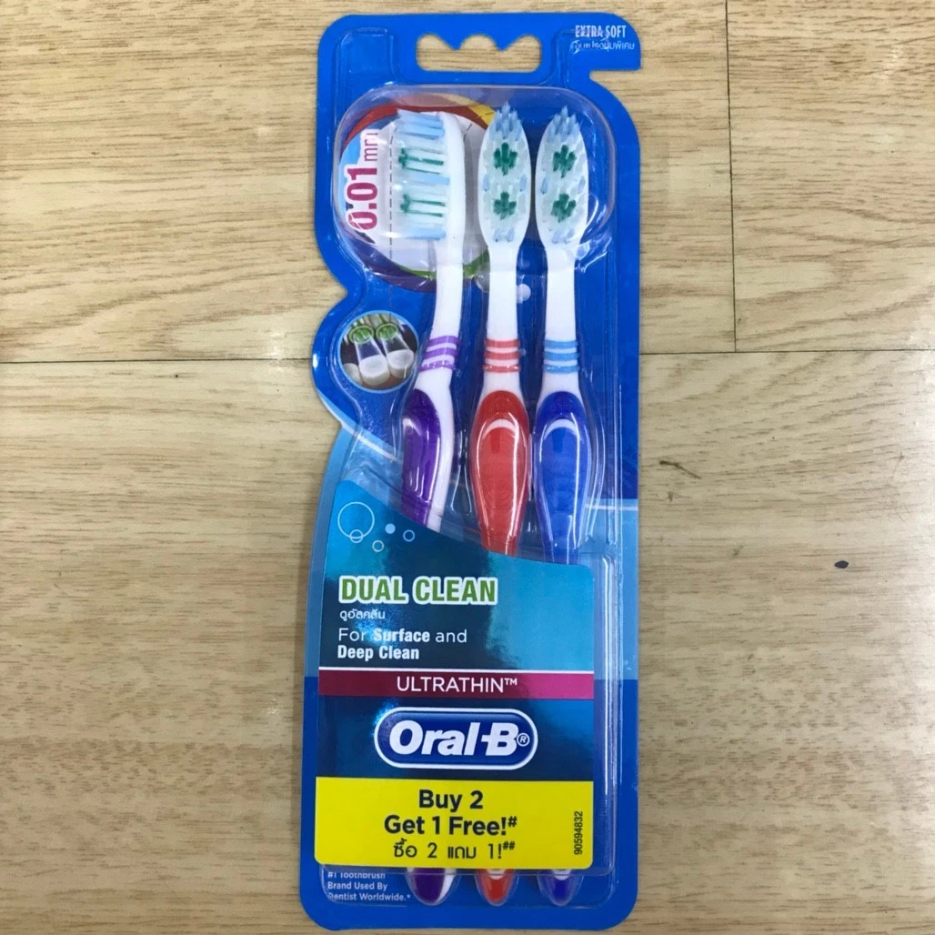 BUY 2 GET 1 FREE Toothbrush Oral B Extra Soft Ultra Thin Dual Deep Clean DHL