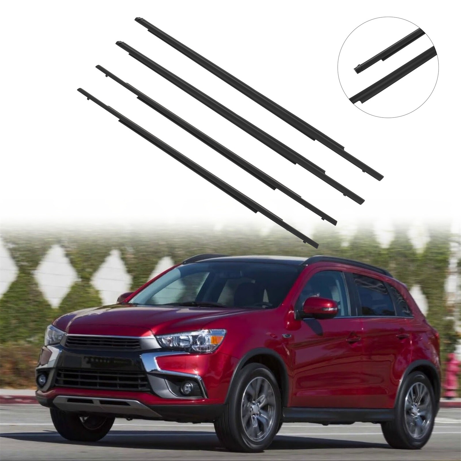 For 2011-2023 Mitsubishi Outlander Sport Window Scraper Seal Belt Weatherstrip