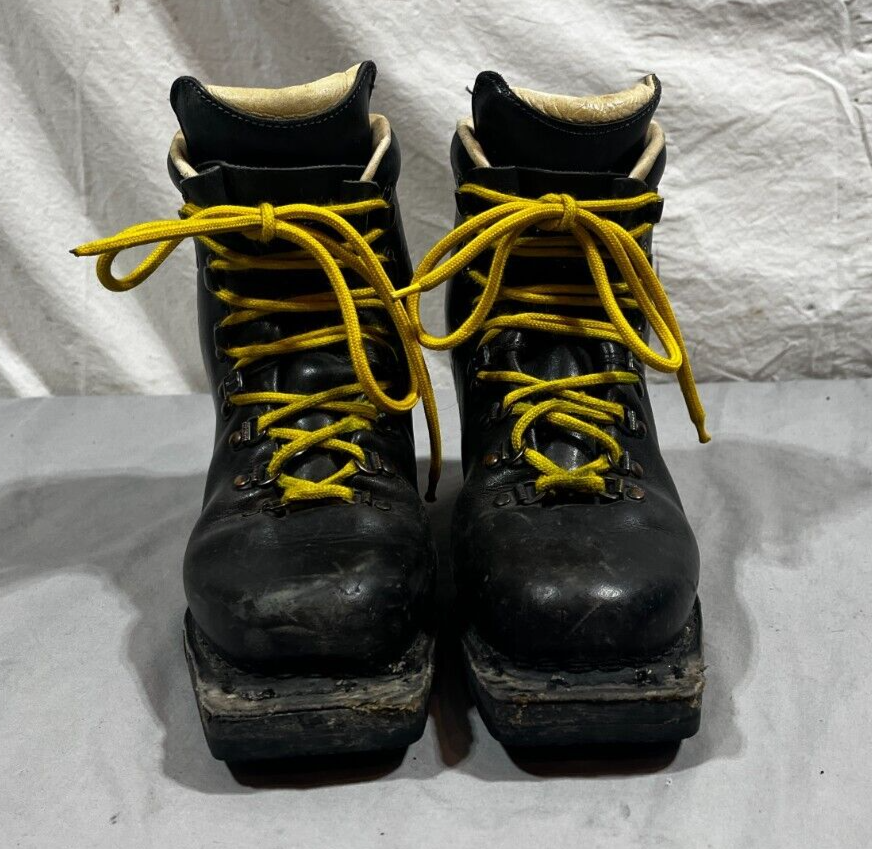 Asolo Extreme 3-Pin 75mm Black Leather Telemark Ski Boots EU 38 US