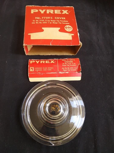 Vintage PYREX Glass PERCOLATOR 9 CUP Coffee Pot LID Part for 7759-C Box Vintage