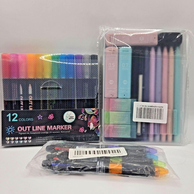 Markers, Pens, Pencil Sets for Drawing, Sketch, Office, School - LOT