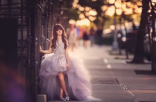 Lavender Little Girls Princess Pageant Dress Backless Flower Girl Dresses