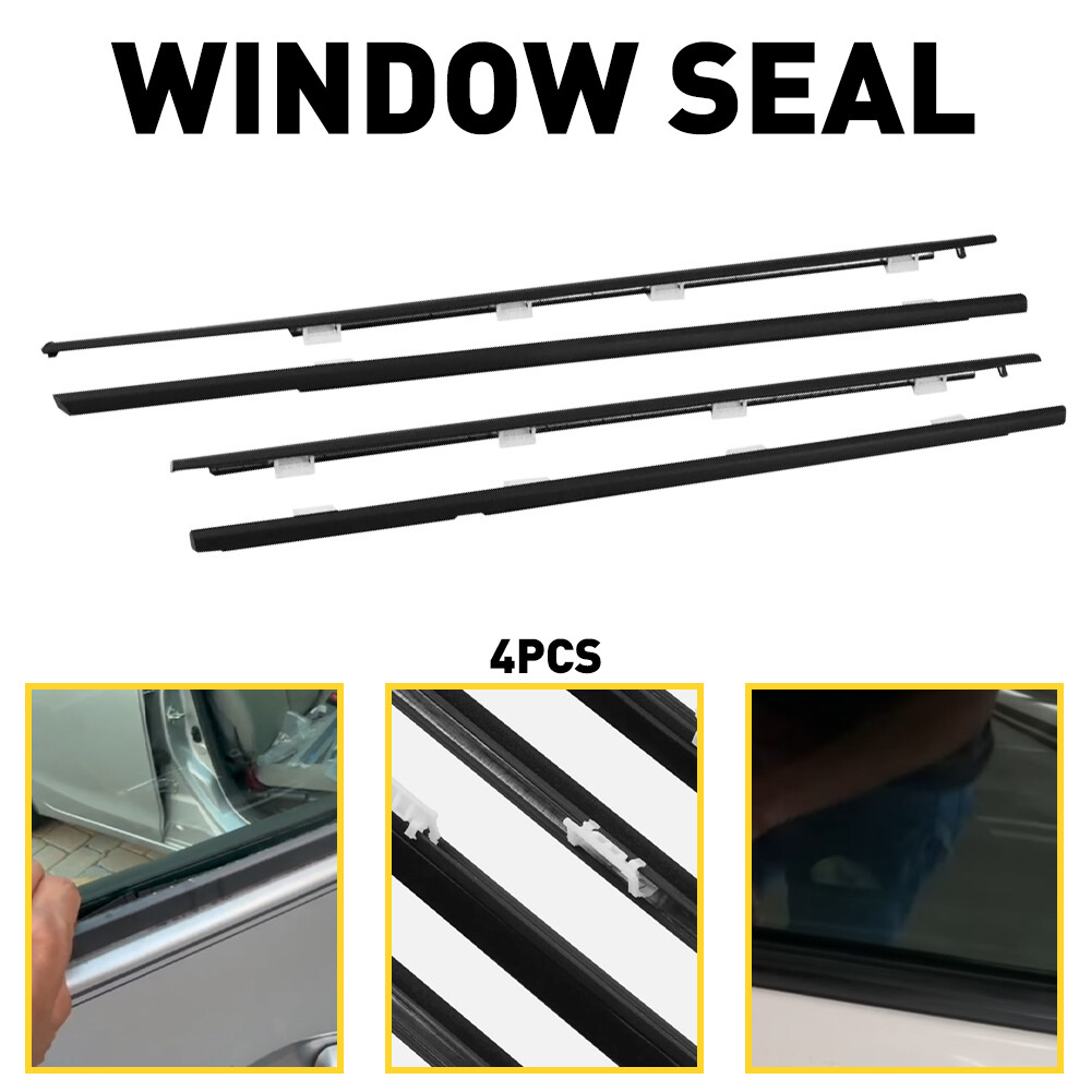 4PCS Weatherstrip Seal Trim for 2001-2005 Honda Civic 4-Door Windows