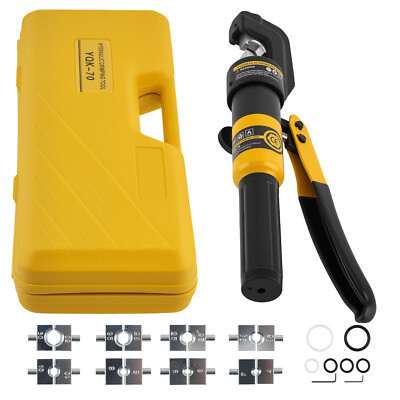 #ad #ad 10 Ton Hydraulic Crimper Crimping Tool Wire Battery Cable Lug Terminal W 9 Dies $32.99