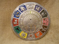 Vintage Aluminiumguss Sternzeichen Horoskop Sonnenuhr außen gebraucht - ANSEHEN! - FEHLTEIL