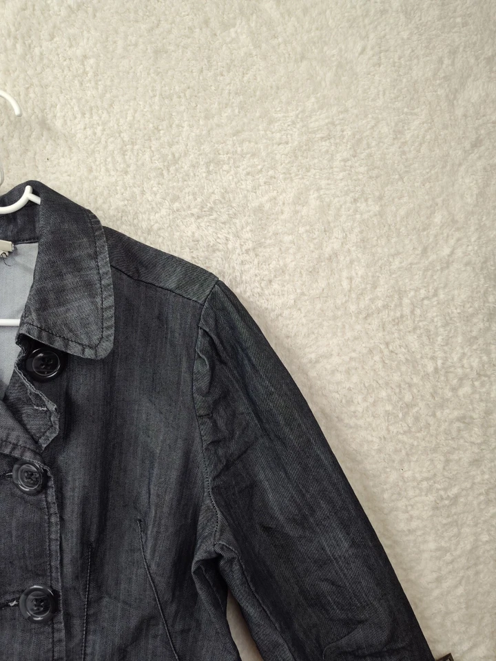 Chaqueta Venezia Mujer 14 Negra Mezcla Algodón Manga Larga Abotonada Denim Blazer Foto 3 de 4