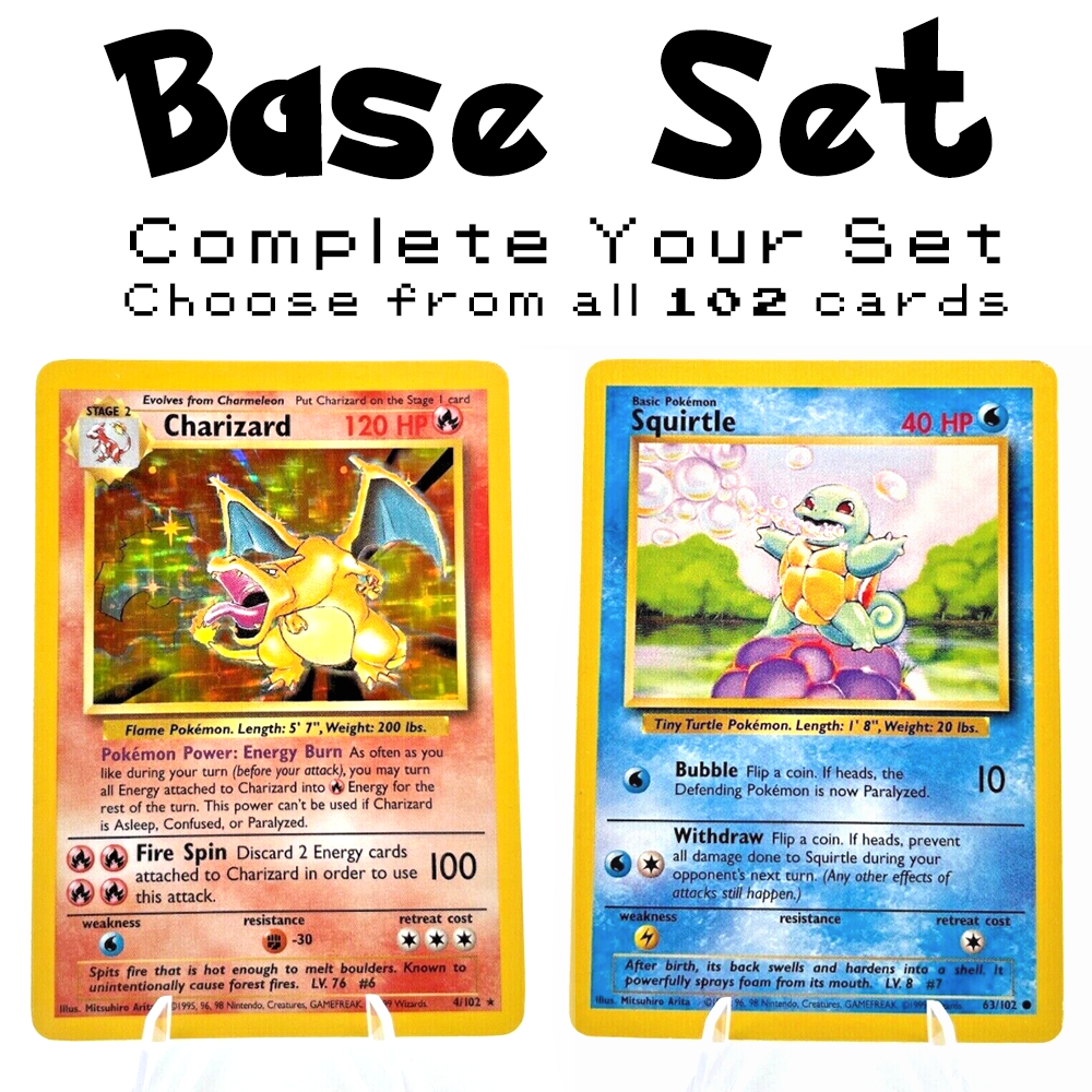 1999 Pokemon Base Set - Choose Your Card - Rare 100 1999 Pokemon Base Set - Choose Your Card - Rare 100