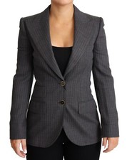 DOLCE & GABBANA Jacket Wool Gray Single Breasted Fitted Blazer IT36/US2/XS $2100