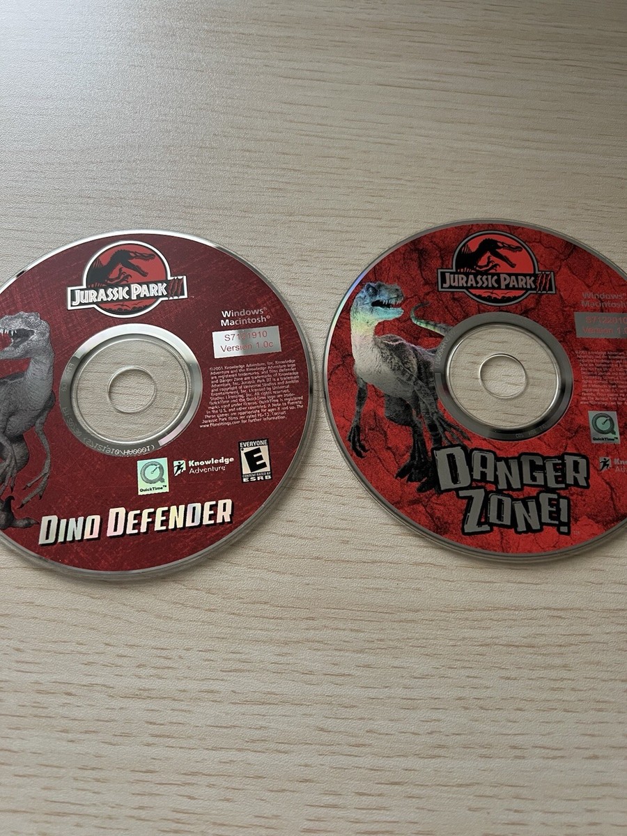 Jurassic Park III Dino Defender Danger Zone PC CD-ROM 2001