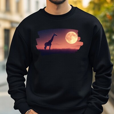 Giraffe At Full Moon Sweatshirt Cosy And Perfect For Any Occasion S To 4XL