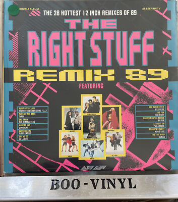 THE RIGHT STUFF  REMIX  89  -VARIOUS ARTISTS ORIGINAL UK DOUBLE VINYL LP EX+