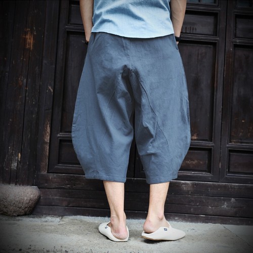 Mens Plus Size 3/4 Length Cargo Pants Shorts Baggy Casual Cotton Trouser Solid ∂ - Picture 9 of 30