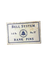 Vintage Box Of Bell System 1-2 Lb  No. 17 Bank Pins American Telephone AT&T