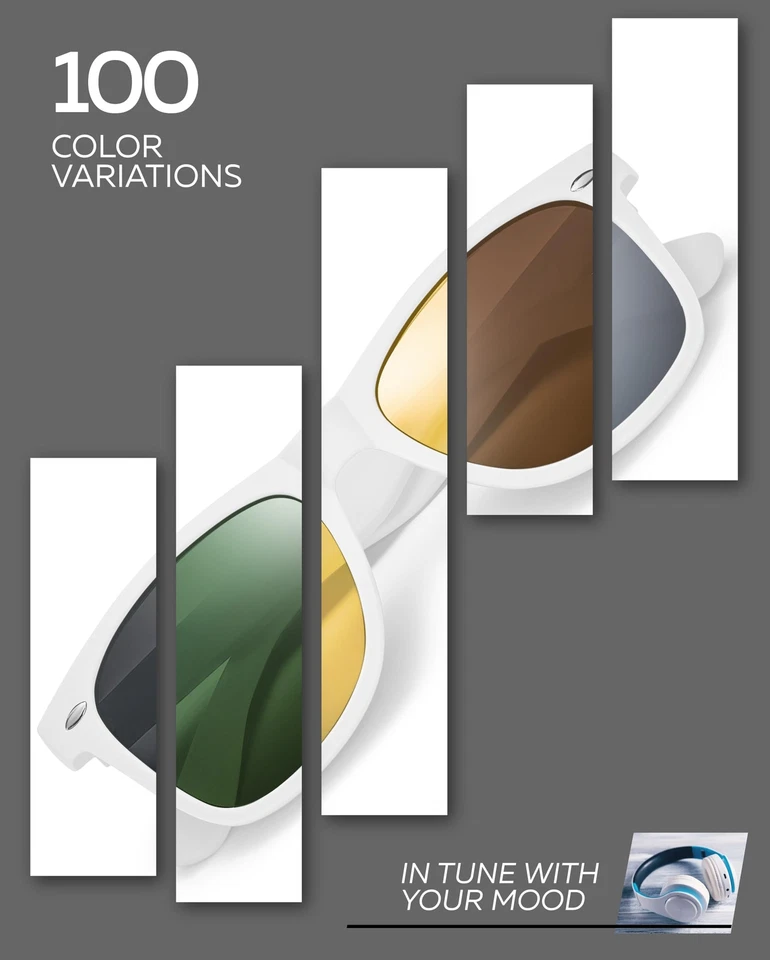 Gafas de sol clásicas, blancas | polarizadas a humo Foto 2 de 4