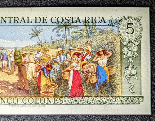 Costa Rica 1992 5 Colones UNC Banknote - Beautiful Note! - Picture 3 of 8