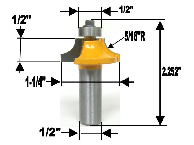 5pc 1/2 Shank Grill Glass Muntin Mullion Round Over Door Router Bit Set ...