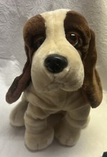 Hush Puppies Basset Hound Plush Dog Stuffed Animal Toy Sitting 9.5  Russ Stuffy