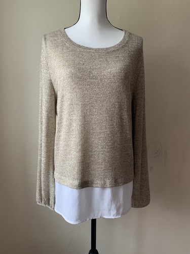 Gold Shimmer Knit Layered Sweater | eBay