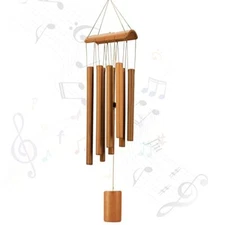 Bamboo Wind Chimes for Outside - Wooden Wind Chimes Outdoor, Sympathy Grief