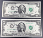 2 Consecutive 1976 $2 Two Dollar Bicentennial Postal Notes CH UNC El Dorado IL C